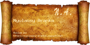 Nyulassy Aranka névjegykártya